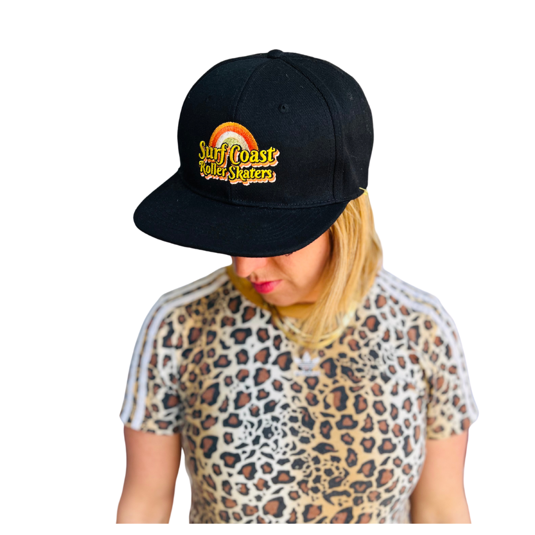 Surf Coast Roller Skater Logo Cap All Black Surf Coast Roller Skaters
